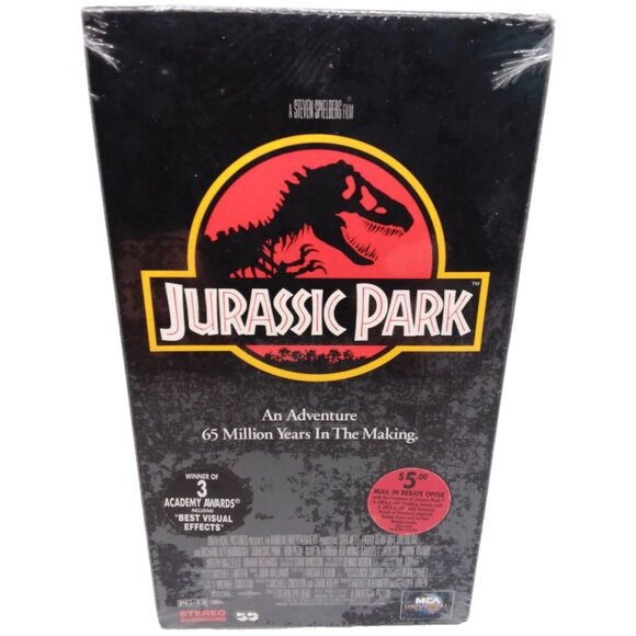 Jurassic Park VHS MCA Universal 1993 Sealed Watermark Steven Spielberg - Picture 1 of 9